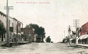 Fillmore County Journal - Historic Memories of Fillmore County “Main Street, looking south, Fountain, Minnesota,” at least 100 years ago.