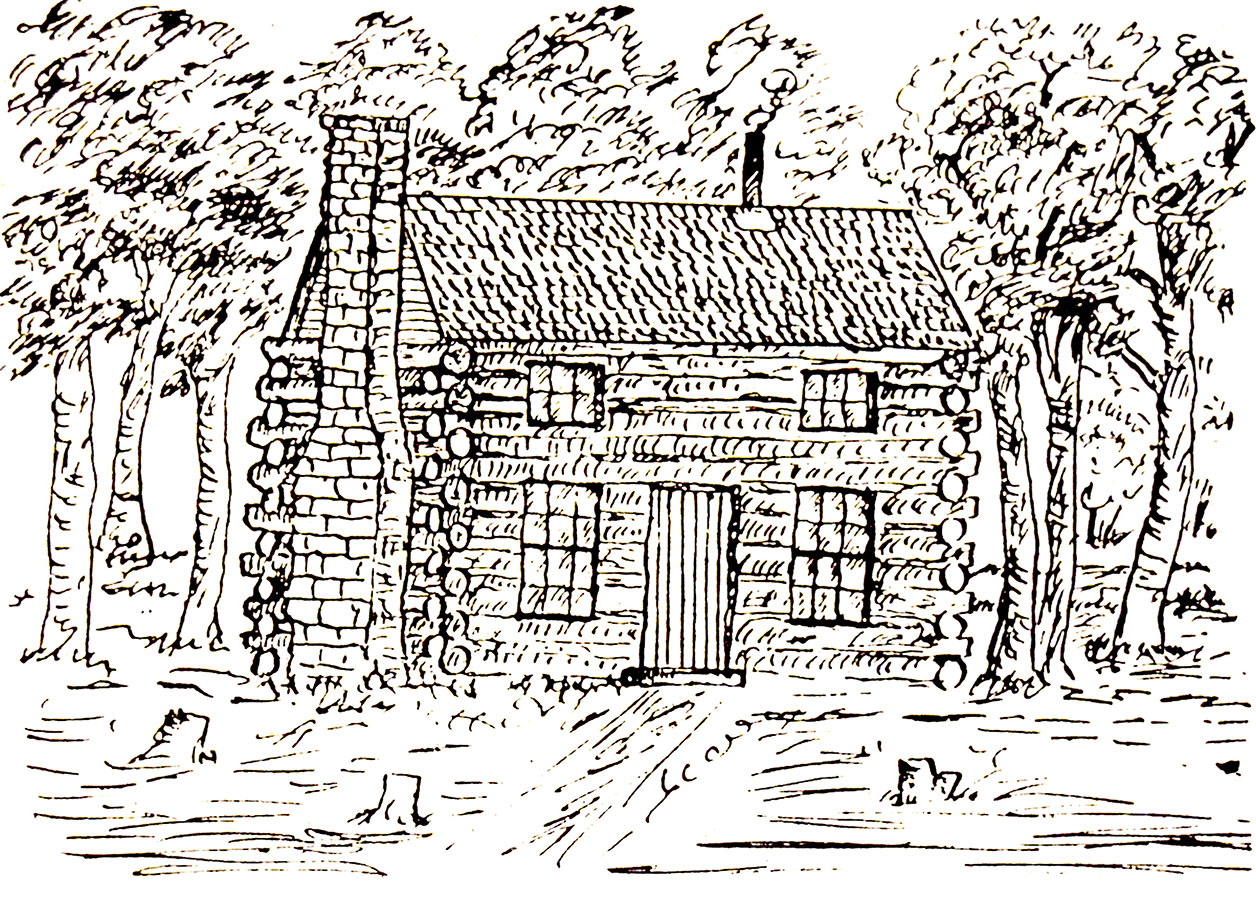 Sketch of Samuel McPhail's Cabin.