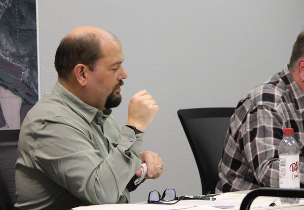 Rushford City Administrator Tony Chladek at the November 12 meeting. Photo by Kirsten Zoellner