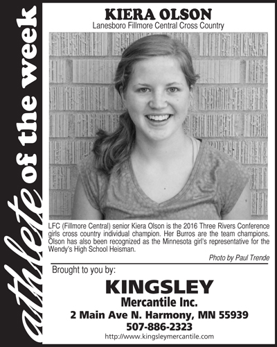 Fillmore County Journal - Sports Athlete of the Week