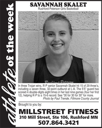 Fillmore County Journal - Sports Athlete of the Week