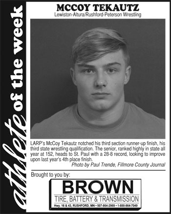 Fillmore County Journal - Athlete of the Week