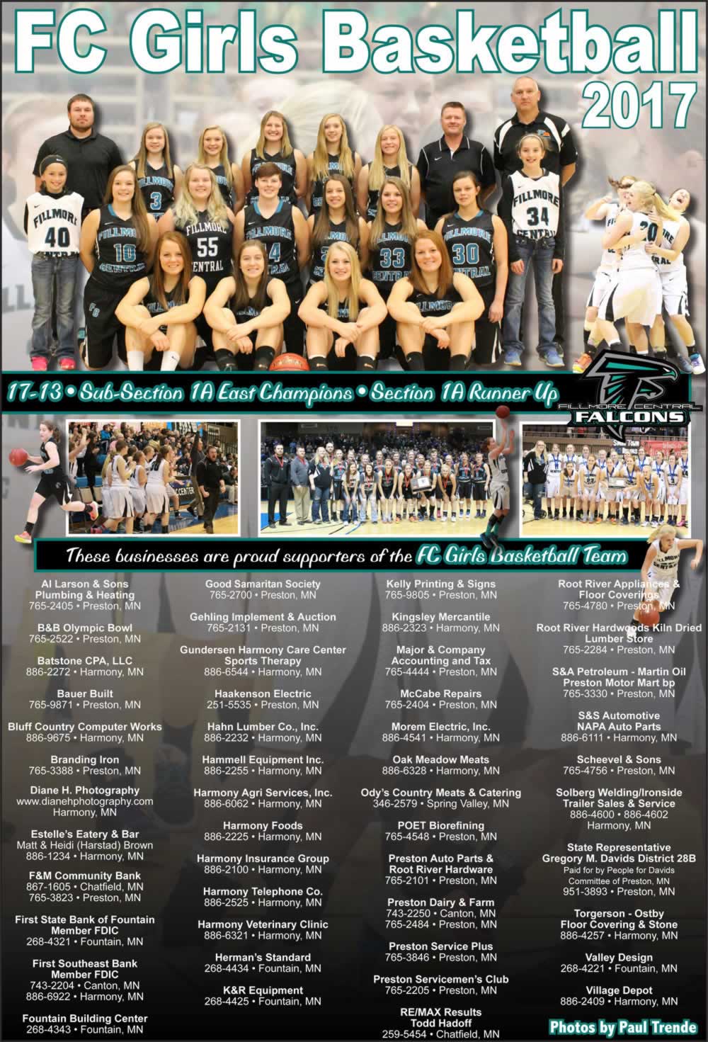Fillmore County Journal - Fillmore Central Girls Basketball 2017