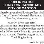 Fillmore County Journal - City of Canton Filing for Candidacy