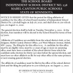 Fillmore County Journal - Notice of Filing Dates for Election to the School Board - Mabel-Canton