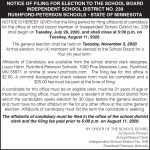 Fillmore County Journal - Rushford-Peterson Schools Notice of Filing for Election to the School Board