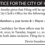 Fillmore County Journal - City of Harmony Filing Notice