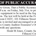 Fillmore County Journal - Fillmore County Public Accuracy Test