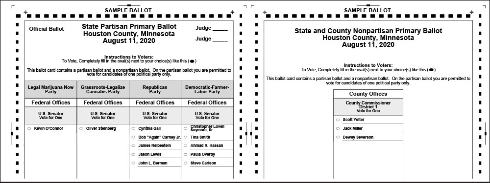 Fillmore County Journal - Houston County Sample Ballot