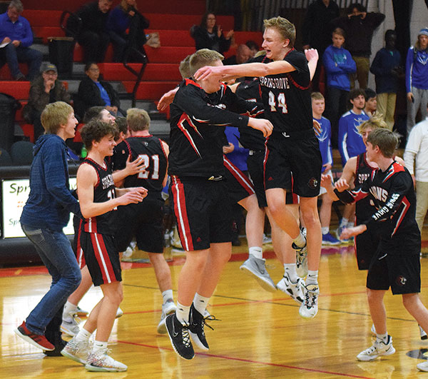 Spring Grove Boys Celebrating Win