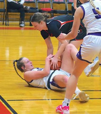 Grand Meadow's Rylee Schaufler and Spring Grove's Kendal VanMinsel