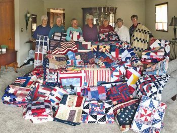 Veterans Quilts with Ladies