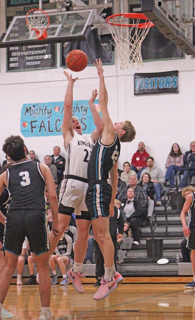 Kingsland's Courtland DruryDeBoer shoots over Kyle Daniels
