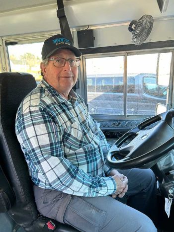 Jim Schott in his bus