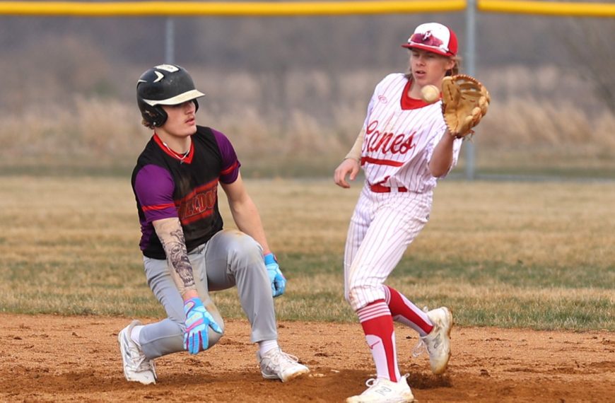 Parker Johnson gets to second base