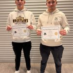 FCLMC wrestling held its awards banquet. The Wolves’ two All-TRC selections were sophomore Kane Larson (left) and junior Cole Sass (right). Photo by Deb Finseth