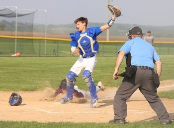 Cayden Tollefsrud fields the throw