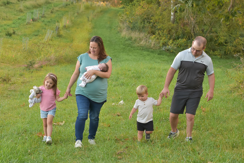 The Paul and Kirsten DeJarlais Snell family enjoying the beautiful fall weather. Photo by Wendy Carolan
