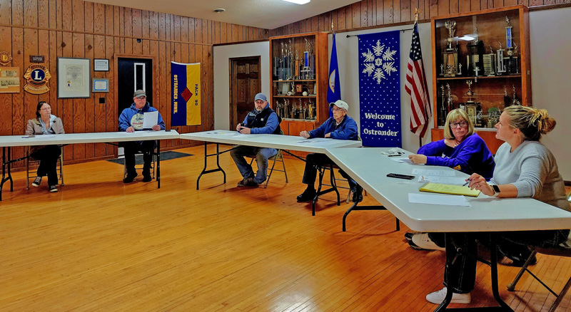 Ostrander City Council discusses a new truck. Photo by Zech Sindt