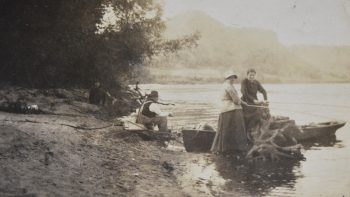 In a bygone era, fishing could be a pastime for couples. Photo courtesy of the Houston County Historical Society