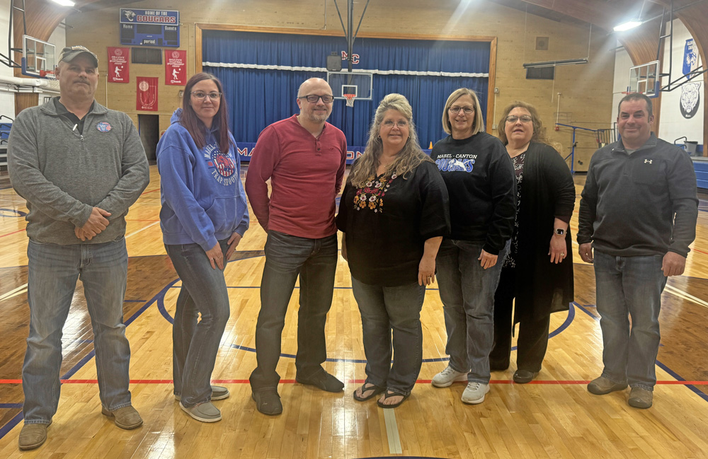 Members of the Mabel-Canton School Board including Amber Tripp, who is replacing 20-year veteran of the board and Chairman Cristal Adkins who bid farewell at the December 18 board meeting. From left to right: Jason Marquardt, Amber Tripp, Dustin Tollefsrud, Cristal Adkins, Diane Wilder, Traci Livingood and Chris Miller.