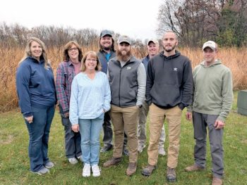 The Root River SWCD staff is ready to serve you. Left to right: Janice Messner, administrative assistant, RRSWCD; Jean Meiners, technician, RRSWCD; Christina Papenfuss, soil conservationist, NRCS; Ryan Hytry, district conservationist, NRCS; Zachary Glaunert, Farm Bill biologist, Pheasants Forever, Inc. and Quail Forever; Dave Walter, manager, RRSWCD; Dan Wermager, technician, RRSWCD; Jason Rochester, engineering technician, SE SWCD technical support JPB. Photo submitted