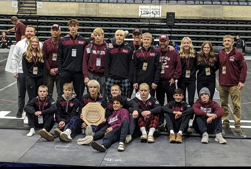 For a second straight year, Chatfield wrestling grabbed the Bi-State team title, not only in the Division III portion, but overall. With a champion (Jameson Priebe), a runner-up (Carson Rowland), a third place (Javier Berg) and five other placers, the Gophers defended their championship from last year. Photo submitted