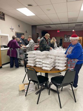 Packaging the meals for takeout and delivery. Photo submitted