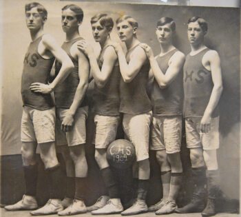 Soon after high school basketball came to Caledonia in 1907, these boys comprised the 1909 team. Photo courtesy of the Houston County Historical Society