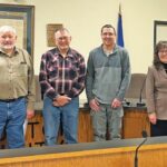 Houston County Commissioners each took their Oath of Office on January 6, 2025, with District Court Judge Carmaine Sturino performing the swearing-in. Pictured from left to right: Judge Sturino, Glenn Kruse – Soil and Water Conservation Supervisor/District 4, Kenneth Anderson – Soil and Water Conservation Supervisor/District 3, Matt Feldmeier – Soil and Water Conservation Supervisor/District 5, Cindy Wright – County Commissioner/District 1, Greg Myhre – County Commissioner/District 5, and Suzanne Bublitz – Interim Houston County Attorney. Missing from photo is Kurt Zehnder – County Commissioner/District 3. Photo submitted