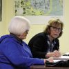 Peterson Councilor Gail Boyum (L) and new Clerk Cyndy Gove at the January 8 meeting. Photo by Kirsten Zoellner