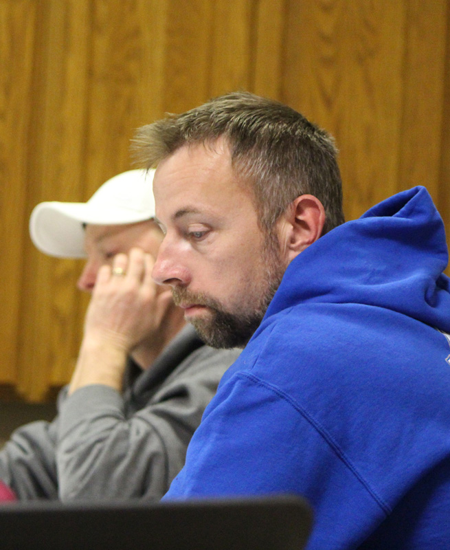 Rushford City Councilor Leigh Volkman. Pictured in the background is Councilor Andrew Linder. Photo by Kirsten Zoellner