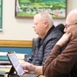 Rushford Village Mayor Dennis Overland (left) and Councilor Mike Ebner (right) at the January 21 meeting. Photo by Kirsten Zoellner