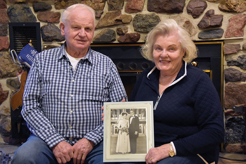 Mr. and Mrs. Arlo Schmitt, then and now. Photo by Charlene Corson Selbee