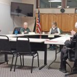 Clockwise from left, Rushford Councilors Jim O’Donnell and Sally Ryman, Mayor Terri Benson, Councilor Leigh Volkman, and City Clerk Kathy Zacher at the February 10 meeting. Photo by Kirsten Zoellner