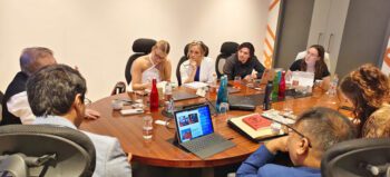 An in-person group work session of the CSB-SJU and the SSPU students before their joint presentation at the International Conclave. Photo submitted