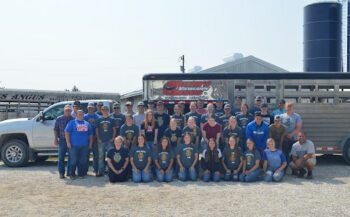 Chapter members with Larry Miller and Chris Miller of Miller’s Viewlawn Angus farm. Photo submitted