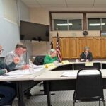 The Rushford City Council examines the proposed Hemp and Cannabis Ordinance; from left to right: City Administrator Tony Chladek, Jim O’Donnell, Sally Ryman, Mayor Terri Benson and Drew Lindner. Leigh Volkman was absent. Photo by Wanda Hanson