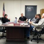 Houston City Council from left to right: Emily Krage, City Administrator Michelle Quinn, Mayor Scott Wallace, Zeb Baumann, Steve Westby and Danny Todd. Photo by Wanda Hanson