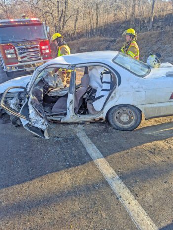 Jenny’s car after her accident. Photo submitted
