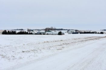 The Dutch Square farm. The original barn is located left of center. Photo by Charlene Corson Selbee