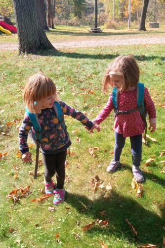 In nature, preschoolers find more than bugs and birds –they find each other. Photo submitted