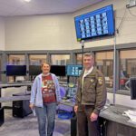 Sheriff John DeGeorge explained the new master control/dispatch area will allow workers to view all cells simultaneously. Photo by Jason Sethre