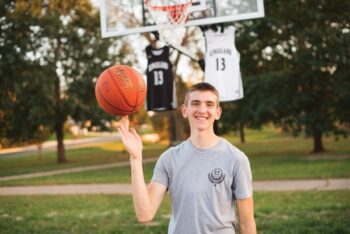 Gavin Hubka spins a basketball in his front yard beneath the hoop where he spent countless hours practicing. The Kingsland senior is known for his work ethic, leadership, and unwavering commitment to his team – even while battling Marfan syndrome. Photo submitted