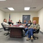 The Houston City Council listened with interest to Anna Frauenkron’s update on the ambulance service. From left to right: Emily Krage, City Aministrator Michelle Quinn, Mayor Scott Wallace, Zeb Baumann, Steve Westby and Danny Todd. Photo by Wanda Hanson