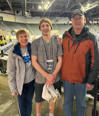 From the left: Grandma King, grandson Seth Goetzinger, and Grandpa King. Photo submitted