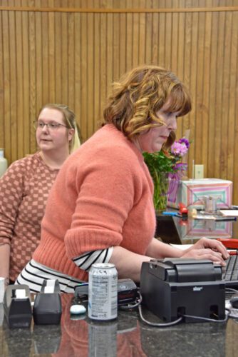 There was no time on opening day for owner Erica Thilges to look up from the cash register. Photo by Charlene Corson Selbee