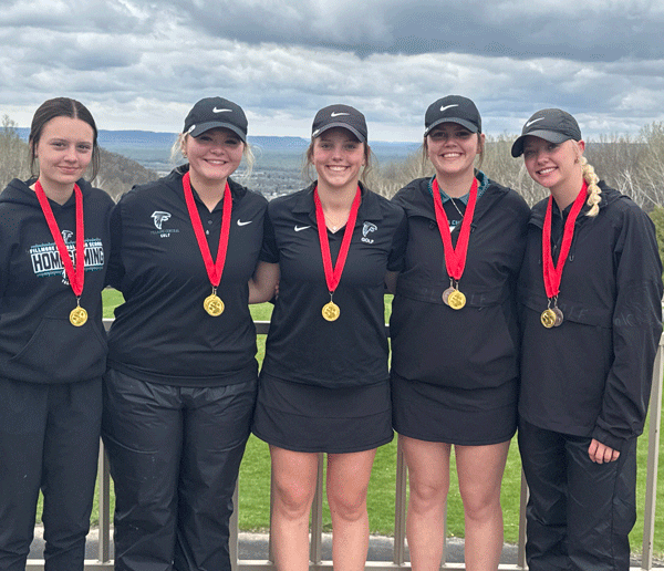 Fillmore Central girls golf won the eight team Wabasha-Kellogg Tournament. Team members (left to right) are Ella Diersen, event medalist Myleigh Scheevel, Maddie Topness, Lily Miller and Annika Mensink. Photo submitted