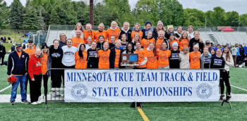 For the fifth time in five years, GMLOKS girls track and field finished top two at the State True Team meet. They narrowly took second (543.5 to 538), this time missing the championship as Section 1A rival Cotter/Hope Lutheran claimed first. Photo submitted