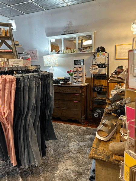 Jeans and shoes are some of the best sellers at the boutique.
